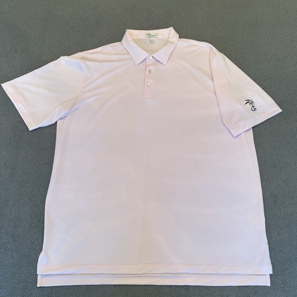 Peter Millar Summer Comfort Polo Shirt 2XL Pink Castlewood Country Club Golf
